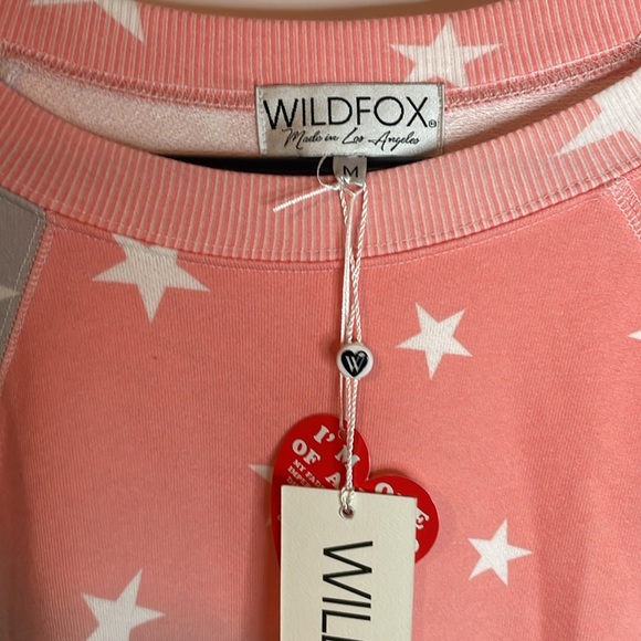 Wildfox NWT Salmon & Blue Ombre Star Spangled SOMMERS Sweatshirt MEDIUM - Picture 5 of 6
